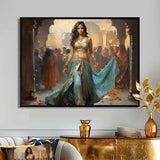 Blue and gold Belly Dancer - Fashion Canvas Wall Art