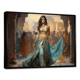 Blue and gold Belly Dancer - Fashion Canvas Wall Art