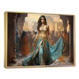 Blue and gold Belly Dancer - Fashion Canvas Wall Art