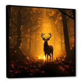 Brown Majestic Forest Deer - Deer Living Room Wall Art