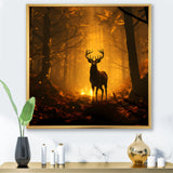 Brown Majestic Forest Deer - Deer Living Room Wall Art