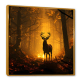Brown Majestic Forest Deer - Deer Living Room Wall Art