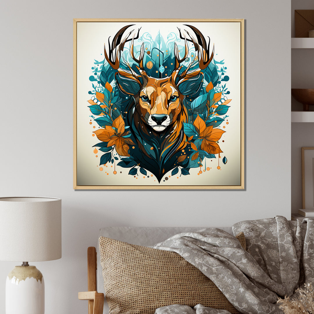 Tranquil Graze Deer in Nature - Deer Bedroom Wall Art