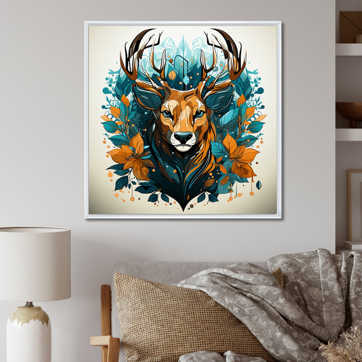 Tranquil Graze Deer in Nature - Deer Bedroom Wall Art