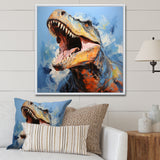 Blue dinosaur hunters - Dinosaur Wall Art Prints