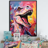 Popart Dino elegance - Dinosaur Framed Canvas Art
