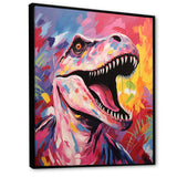 Popart Dino elegance - Dinosaur Framed Canvas Art