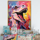 Popart Dino elegance - Dinosaur Framed Canvas Art