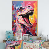 Popart Dino elegance - Dinosaur Framed Canvas Art