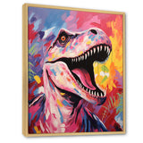 Popart Dino elegance - Dinosaur Framed Canvas Art