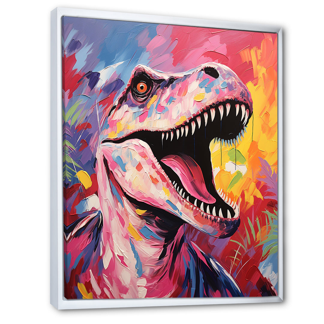 Popart Dino elegance - Dinosaur Framed Canvas Art