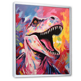 Popart Dino elegance - Dinosaur Framed Canvas Art