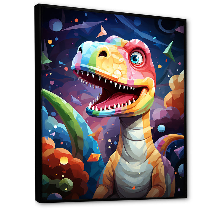 Cubist cute dinosaur for kids - Dinosaur Bedroom Wall Art