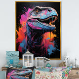 Blue and Purple Prehistoric dinosaur portrait - Dinosaur Wall Decor