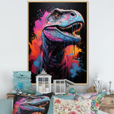 Blue and Purple Prehistoric dinosaur portrait - Dinosaur Wall Decor