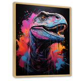 Blue and Purple Prehistoric dinosaur portrait - Dinosaur Wall Decor