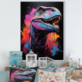 Blue and Purple Prehistoric dinosaur portrait - Dinosaur Wall Decor