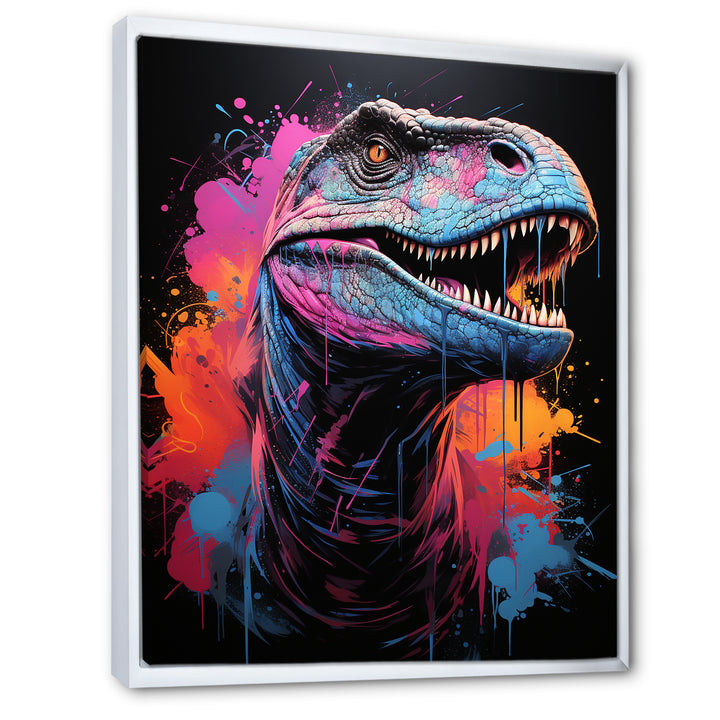 Blue and Purple Prehistoric dinosaur portrait - Dinosaur Wall Decor