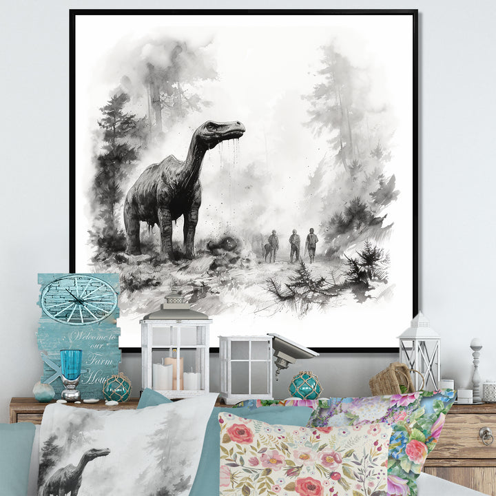 Impressionist Mesozoic pre historic landscape - Dinosaur Wall Art Prints