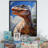 Prehistoric Velociraptor portrait - Dinosaur Large Canvas Wall Art