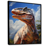 Prehistoric Velociraptor portrait - Dinosaur Large Canvas Wall Art