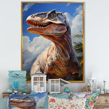 Prehistoric Velociraptor portrait - Dinosaur Large Canvas Wall Art