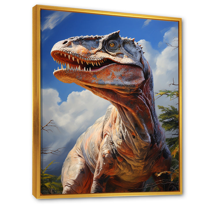 Prehistoric Velociraptor portrait - Dinosaur Large Canvas Wall Art