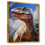 Prehistoric Velociraptor portrait - Dinosaur Large Canvas Wall Art