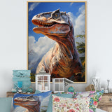 Prehistoric Velociraptor portrait - Dinosaur Large Canvas Wall Art