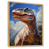 Prehistoric Velociraptor portrait - Dinosaur Large Canvas Wall Art