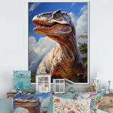 Prehistoric Velociraptor portrait - Dinosaur Large Canvas Wall Art