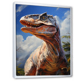 Prehistoric Velociraptor portrait - Dinosaur Large Canvas Wall Art