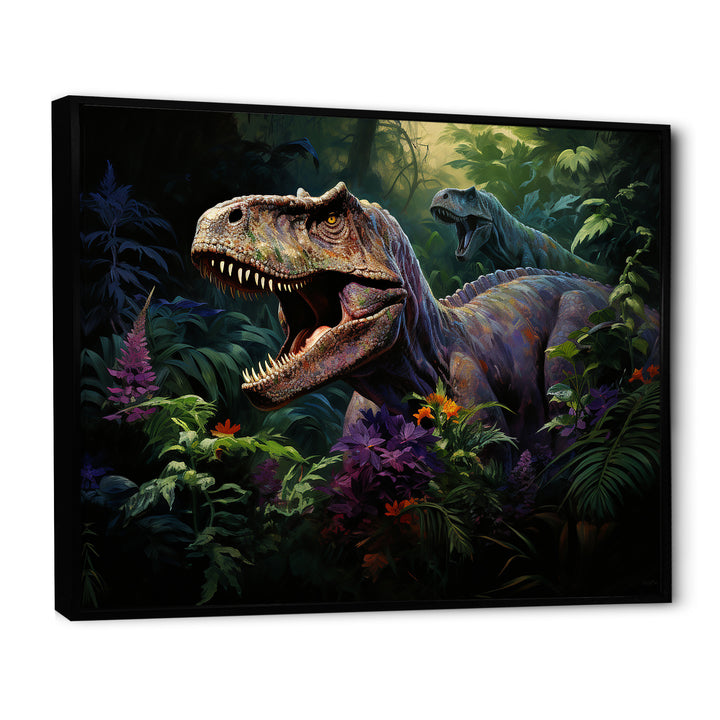 Prehistoric Velociraptors in the jungle - Dinosaur Home Decor Art