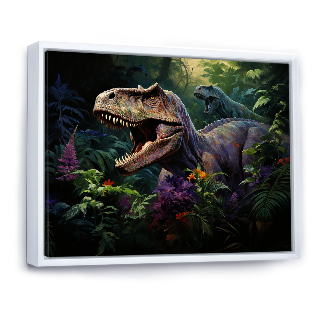 Prehistoric Velociraptors in the jungle - Dinosaur Home Decor Art