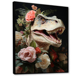 Floral Velociraptor jungle portrait - Dinosaur Wall Decor