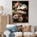Floral Velociraptor jungle portrait - Dinosaur Wall Decor