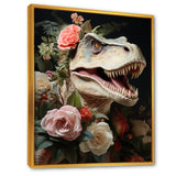 Floral Velociraptor jungle portrait - Dinosaur Wall Decor