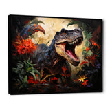 Floral Tyrannosaurus Dinosaur jungle portrait - Dinosaur Wall Decor