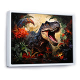 Floral Tyrannosaurus Dinosaur jungle portrait - Dinosaur Wall Decor