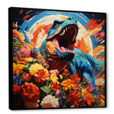 Orange Rainbow Tyrannosaurus jungle portrait - Dinosaur Wall Art Prints