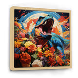 Orange Rainbow Tyrannosaurus jungle portrait - Dinosaur Wall Art Prints