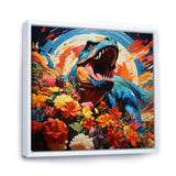 Orange Rainbow Tyrannosaurus jungle portrait - Dinosaur Wall Art Prints