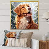 Winter Labrador dog happiness - Dog Large Canvas Wall Art