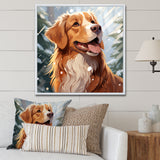 Winter Labrador dog happiness - Dog Large Canvas Wall Art
