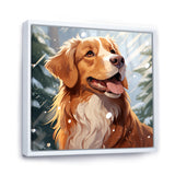 Winter Labrador dog happiness - Dog Large Canvas Wall Art