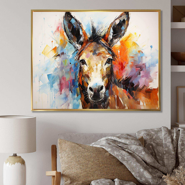 Abstract Donkey Reverie - Animals Canvas Wall Art