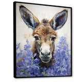 Brown and purple donkey portrait - Donkey Canvas Wall Art