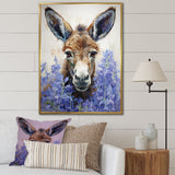 Brown and purple donkey portrait - Donkey Canvas Wall Art
