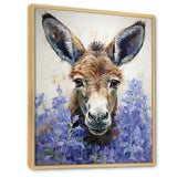 Brown and purple donkey portrait - Donkey Canvas Wall Art