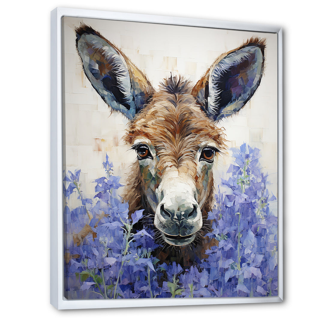 Brown and purple donkey portrait - Donkey Canvas Wall Art